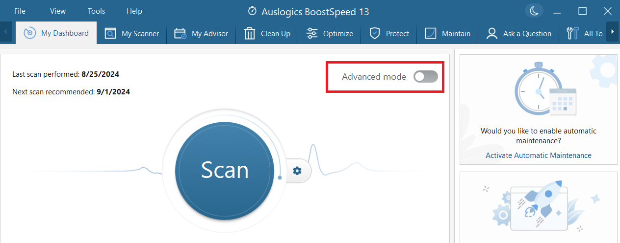 Use Auslogics BoostSpeed Scheduler to clean temp files automatically