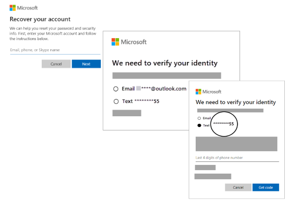 Microsoft Recover your account