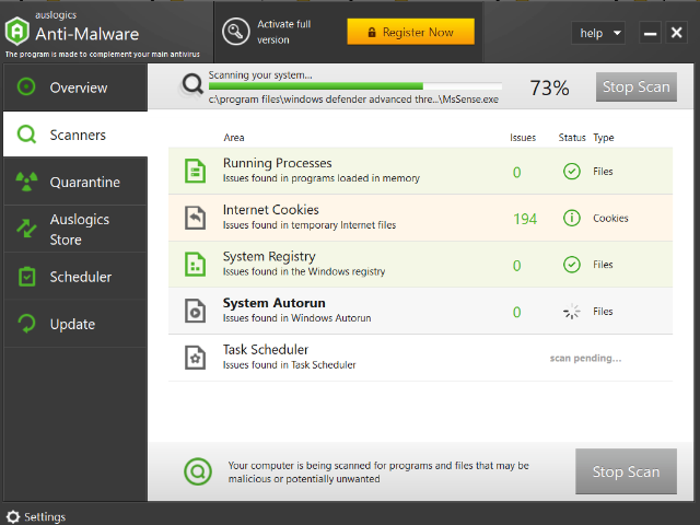 Auslogics Anti-Malware System Autorun