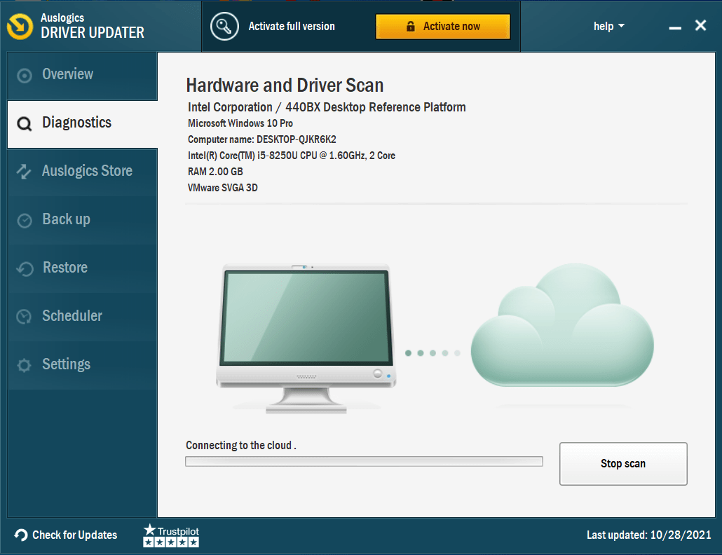 Auslogics Driver Updater Hardware and Driver Scan