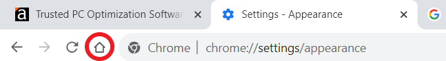 Chrome settings appearance