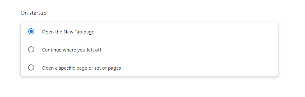 Google Chrome on Startup