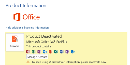 Microsoft Office Product Information