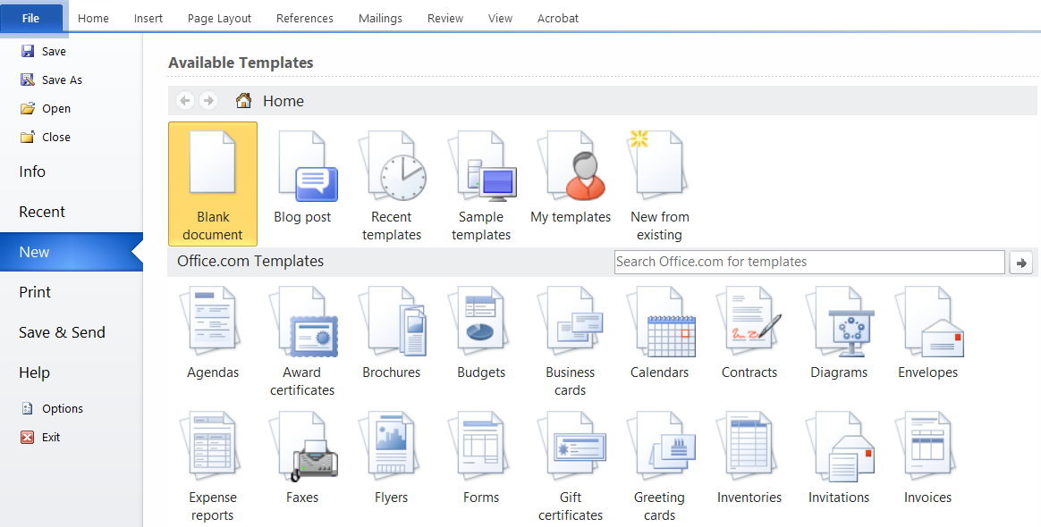 Откройте пустой документ в Microsoft Word.