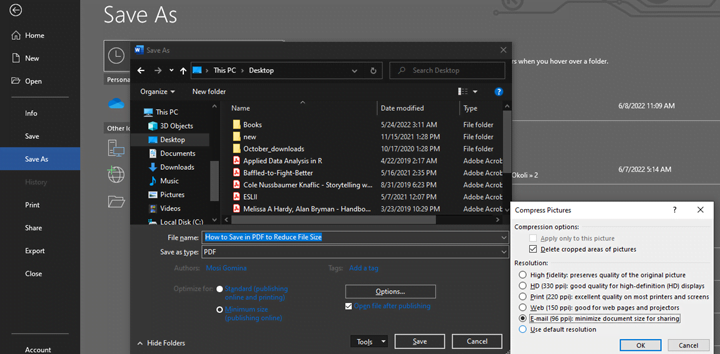 Click Save to save the document in the styled PDF format you just completed.