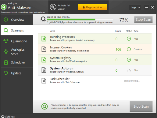 Scan your PC for malware with Auslogics Anti-Malware to fix choppy video