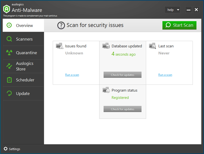 Scan your PC for security issues with Auslogics Anti-Malware