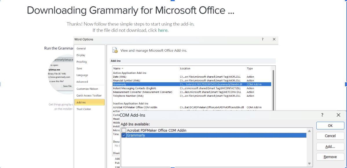 Скачать Grammarly для Microsoft Office
