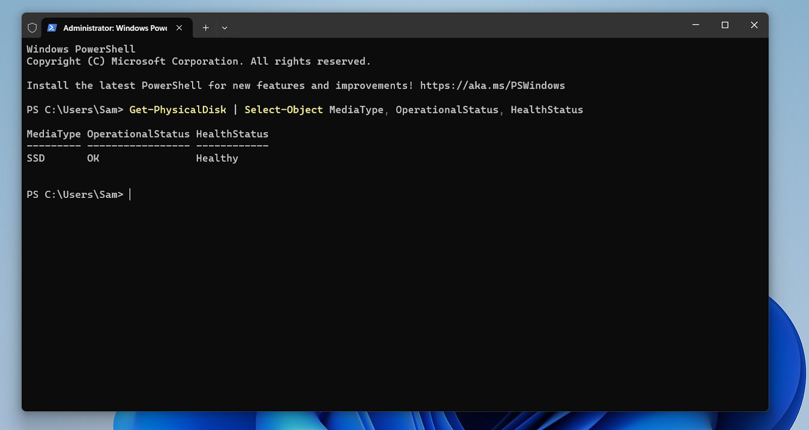 The tool will now check your SSD