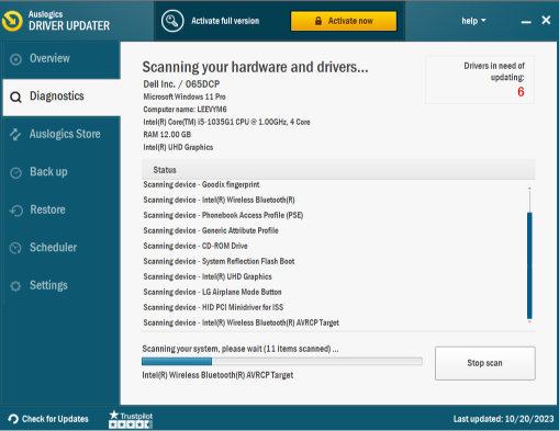 Update display drivers with Auslogics Driver Updater