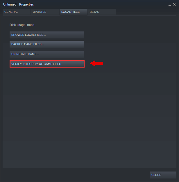 Verify integrity of game files