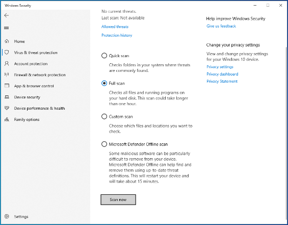 Windows Security Full Scan