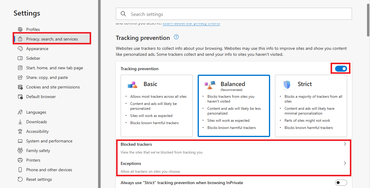 Click on Exceptions and select Add a site