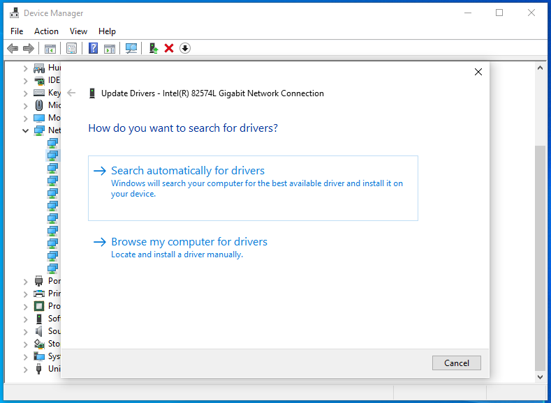 Search for drivers automatically