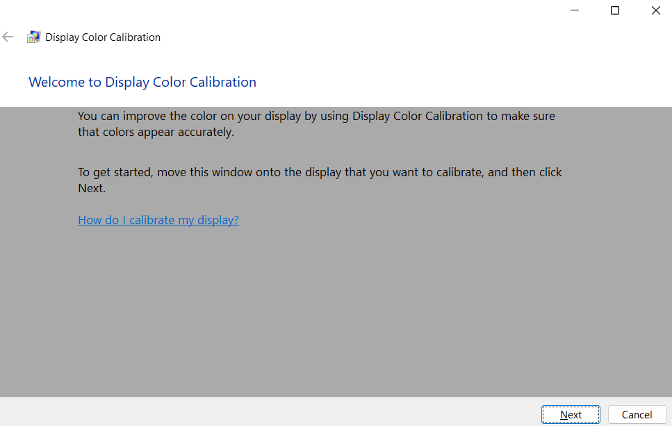 Добро пожаловать в программу калибровки цвета дисплея