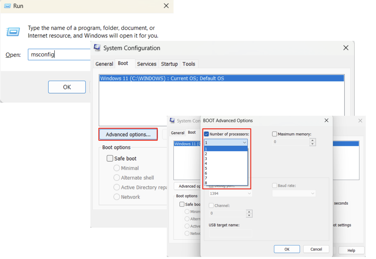 Type in msconfig
