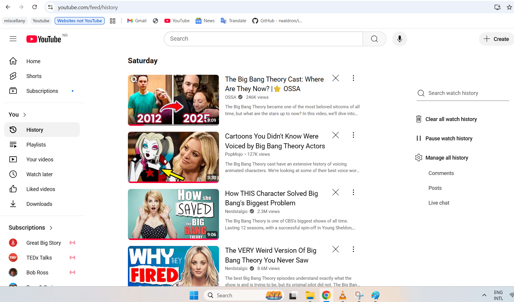 If you don’t see the ✖️ icon, then click the three-dot icon beside the item and select Remove from watch history from the context menu.