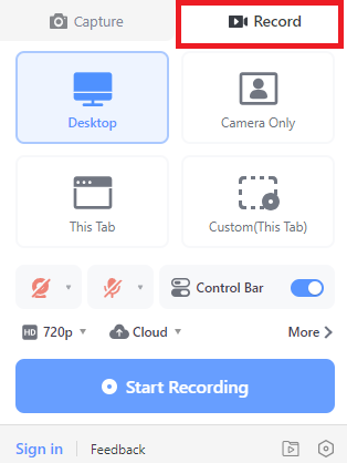 Awesome screenshort start recording