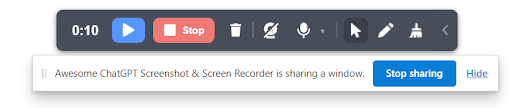 Awesome screenshot control bar