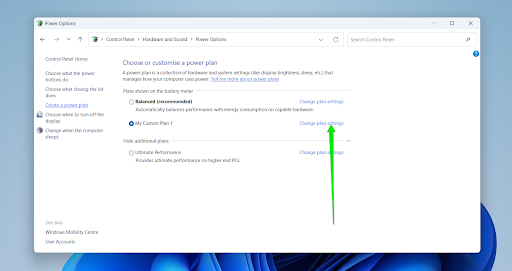 Change plan settings