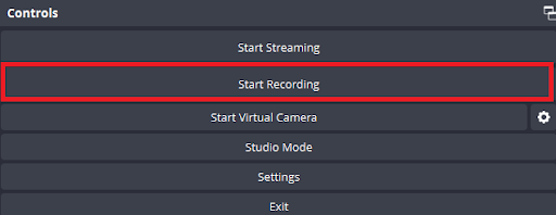 Start the recording by clicking “Start Recording