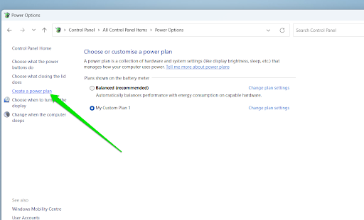 Create a power plan