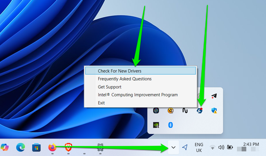 Click Check for new drivers once the menu appears