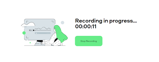 Click “Share” to start the recording