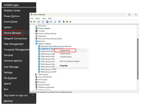 Device Manager Update Driver