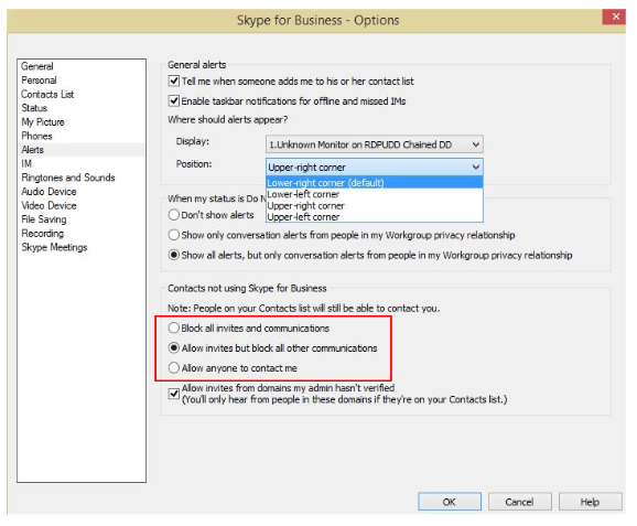 Customize invites and communications for contacts not using Skype for Business