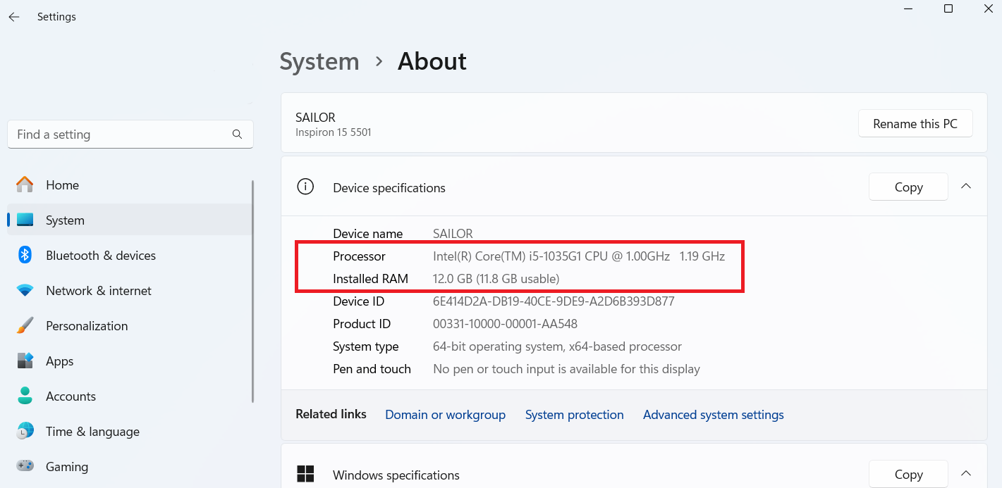 System About CPU