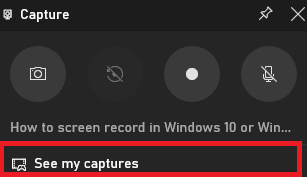 Click “See my captures” in the “Capture” box