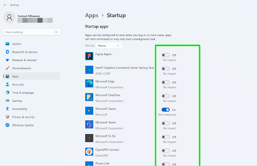 Startup Apps Microsoft Teams