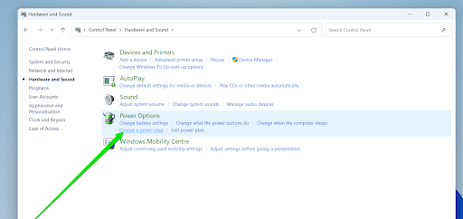 Windows 10 Power Options