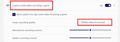 Recording preferences max recording length