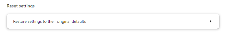 Chrome reset settings to defaults