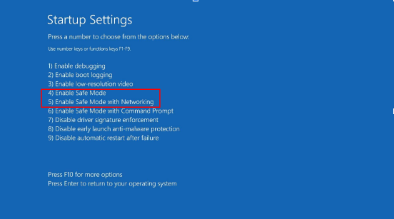 Startup settings