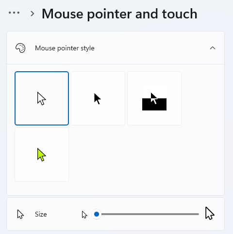 Customize mouse pointer