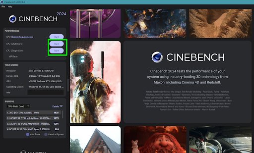 Stress test your CPU with Cinebench