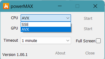 Stress test your CPU with powerMAX