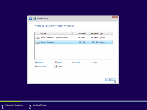 Select <em>“New”</em> to create a new partition