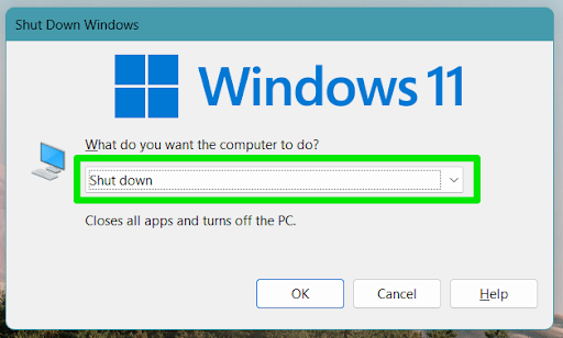 Windows 11 shut down