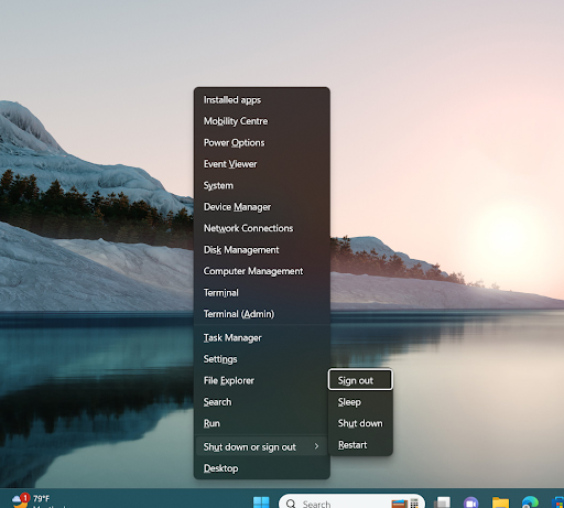 Windows 11 sign out