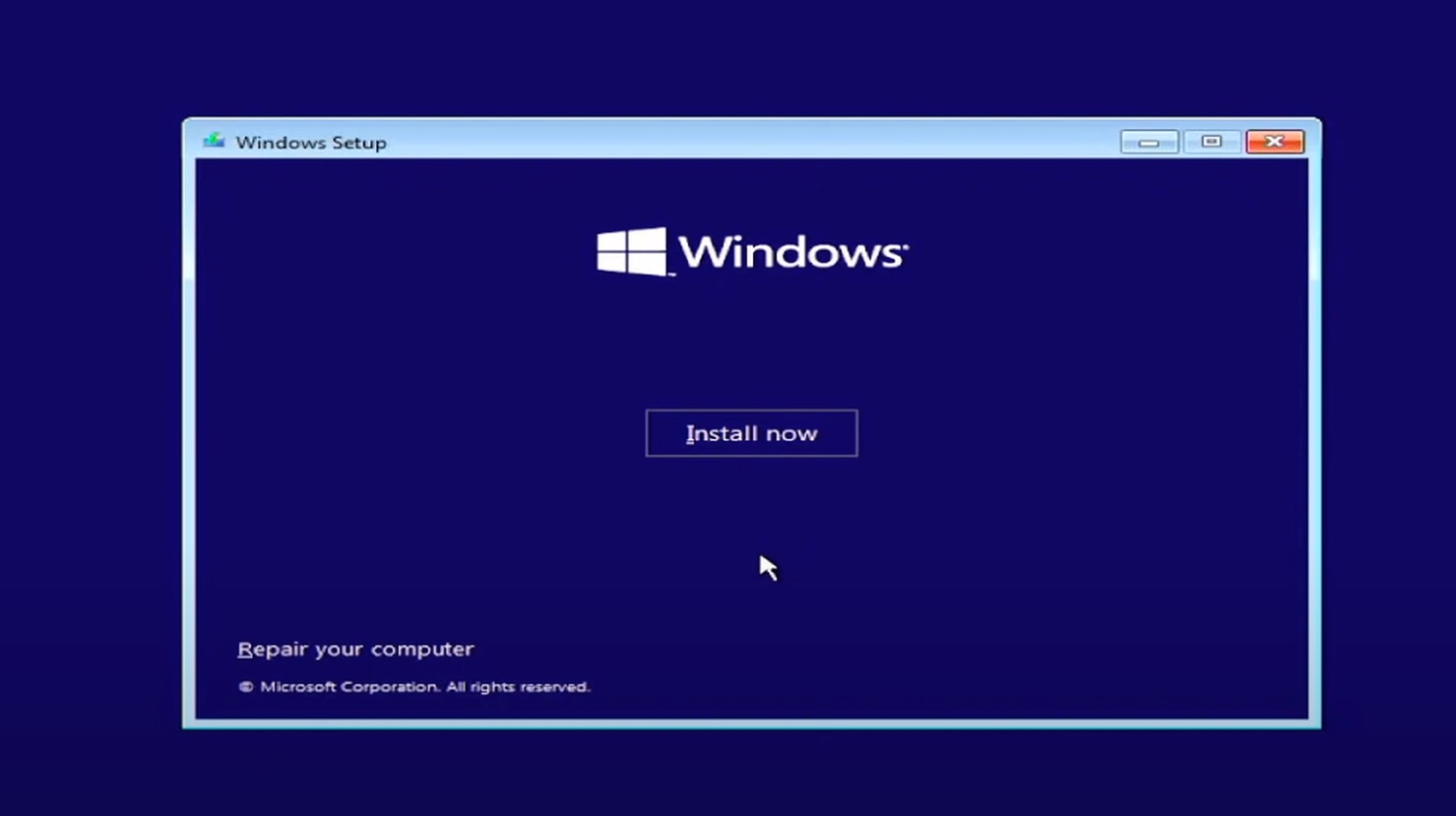 Click Install Now