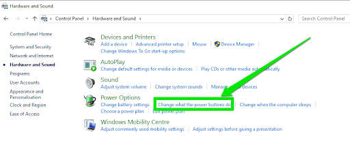 Change what the power buttons do