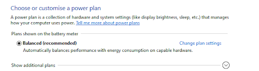Choose or customize a power plan