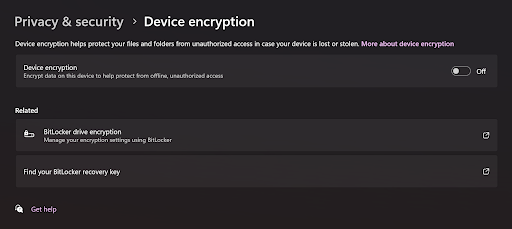 Device encryption