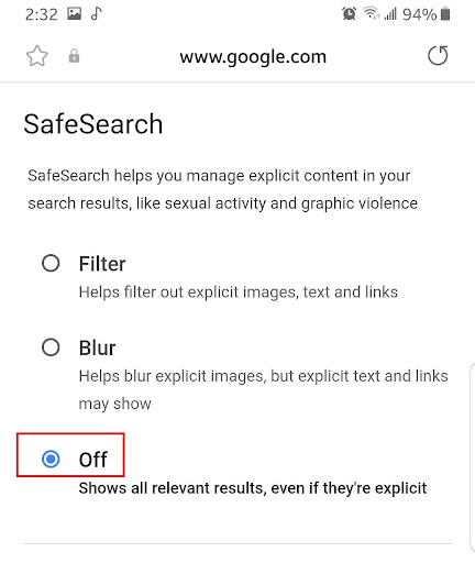 How To Turn Safesearch On Off