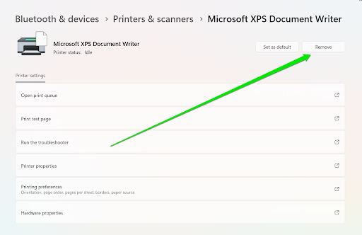 Remove printer on Windows 11