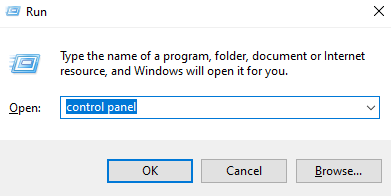 Run Control Panel